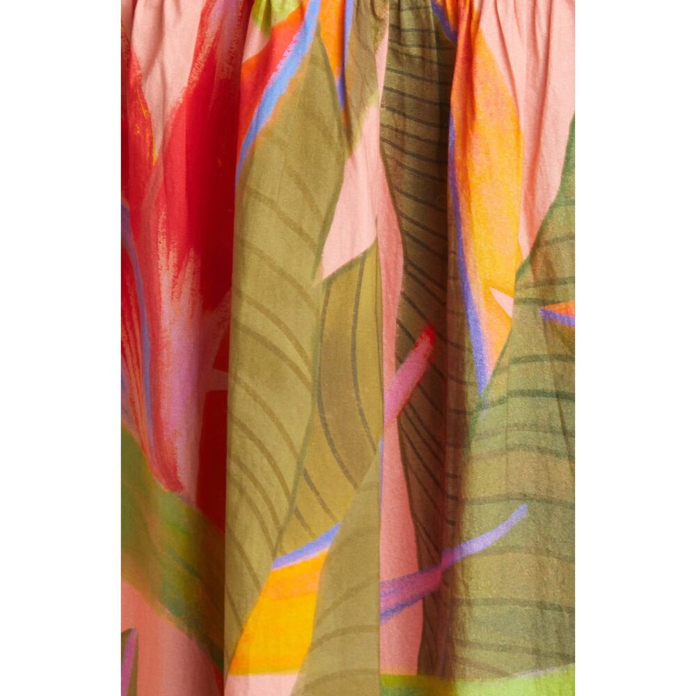 Farm Rio Embroidered Top Midi Dress in Pink Garden - M - Picture 6 of 6